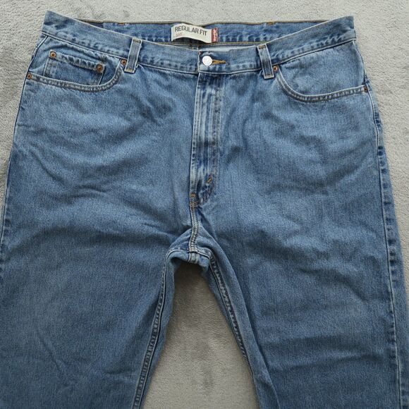 Levi's 505 Jeans Mens Size 44x30 (42x30 Actual) Blue Regular Straight Denim - Picture 11 of 16